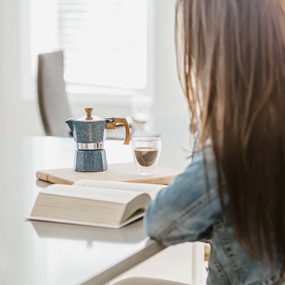Cafetière italienne 3 tasses Milano Stone Bleu Indigo