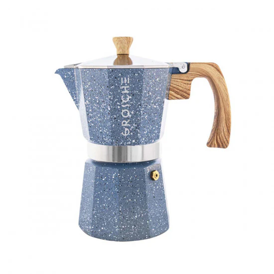 Cafetière italienne 6 tasses Milano stone Bleu Indigo