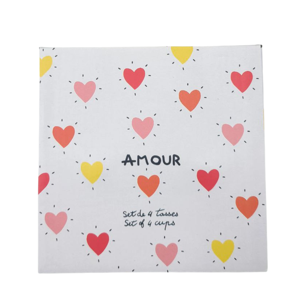 Set de 4 gobelets Amour